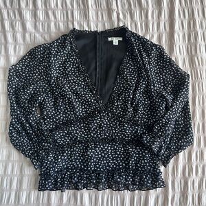 Miami Black and White Sheer Ruffle Blouse (L)